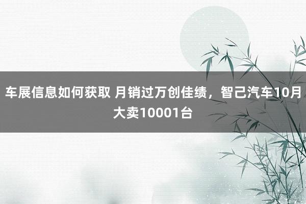 车展信息如何获取 月销过万创佳绩，智己汽车10月大卖10001台