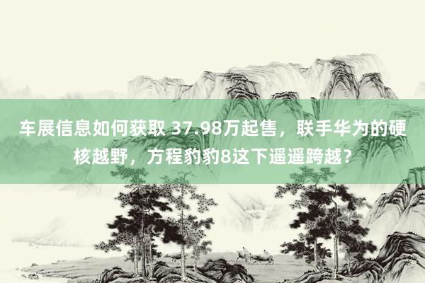 车展信息如何获取 37.98万起售，联手华为的硬核越野，方程豹豹8这下遥遥跨越？