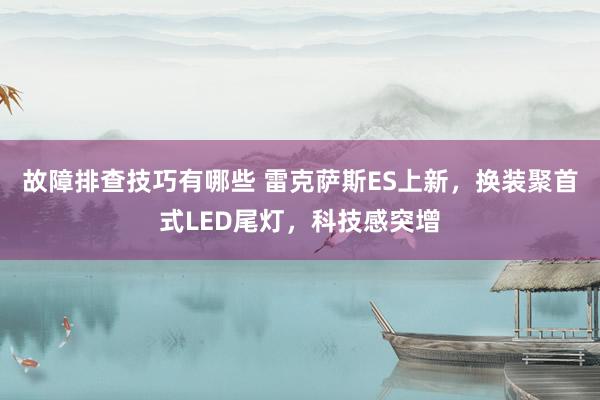 故障排查技巧有哪些 雷克萨斯ES上新，换装聚首式LED尾灯，科技感突增