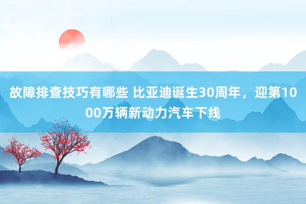 故障排查技巧有哪些 比亚迪诞生30周年，迎第1000万辆新动力汽车下线