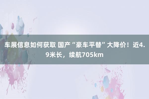 车展信息如何获取 国产“豪车平替”大降价！近4.9米长，续航705km