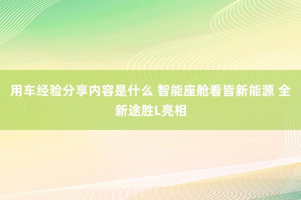 用车经验分享内容是什么 智能座舱看皆新能源 全新途胜L亮相