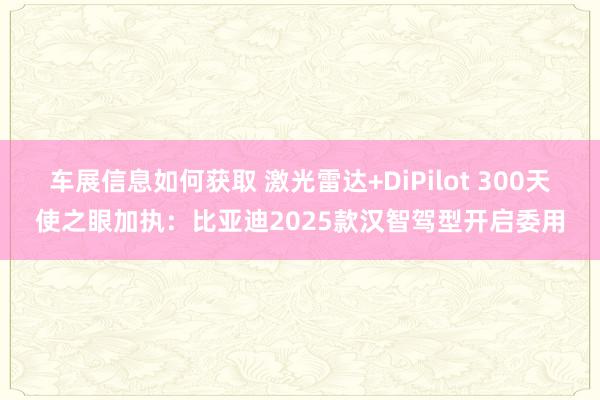 车展信息如何获取 激光雷达+DiPilot 300天使之眼加执：比亚迪2025款汉智驾型开启委用