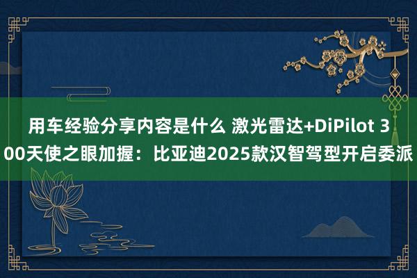 用车经验分享内容是什么 激光雷达+DiPilot 300天使之眼加握：比亚迪2025款汉智驾型开启委派