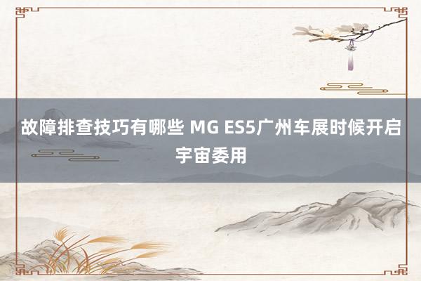 故障排查技巧有哪些 MG ES5广州车展时候开启宇宙委用