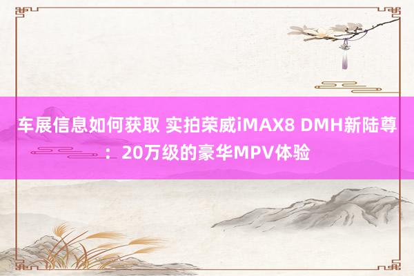 车展信息如何获取 实拍荣威iMAX8 DMH新陆尊：20万级的豪华MPV体验