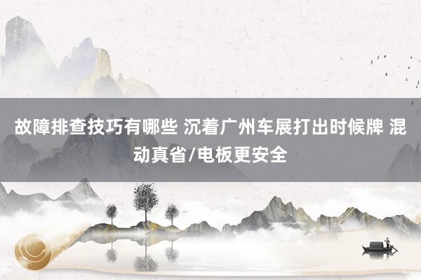 故障排查技巧有哪些 沉着广州车展打出时候牌 混动真省/电板更安全