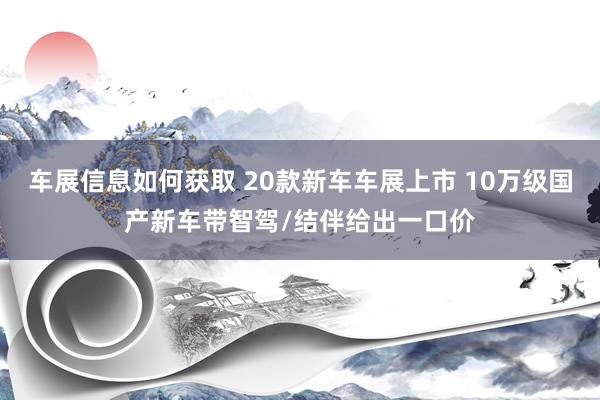 车展信息如何获取 20款新车车展上市 10万级国产新车带智驾/结伴给出一口价