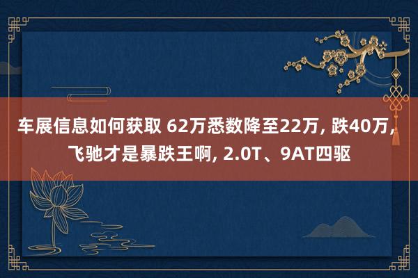 车展信息如何获取 62万悉数降至22万, 跌40万, 飞驰才是暴跌王啊, 2.0T、9AT四驱