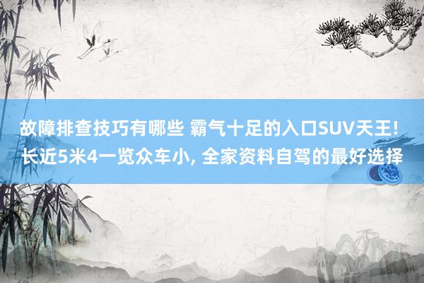 故障排查技巧有哪些 霸气十足的入口SUV天王! 长近5米4一览众车小, 全家资料自驾的最好选择