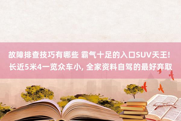 故障排查技巧有哪些 霸气十足的入口SUV天王! 长近5米4一览众车小, 全家资料自驾的最好弃取