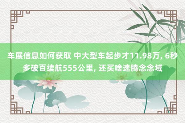 车展信息如何获取 中大型车起步才11.98万, 6秒多破百续航555公里, 还买啥速腾念念域