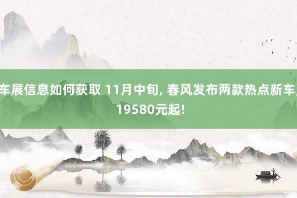 车展信息如何获取 11月中旬, 春风发布两款热点新车, 19580元起!