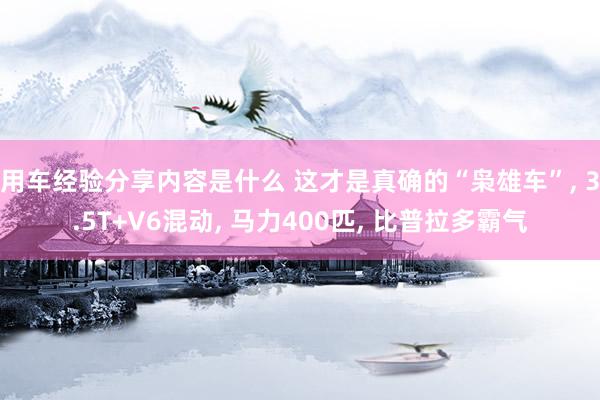 用车经验分享内容是什么 这才是真确的“枭雄车”, 3.5T+V6混动, 马力400匹, 比普拉多霸气